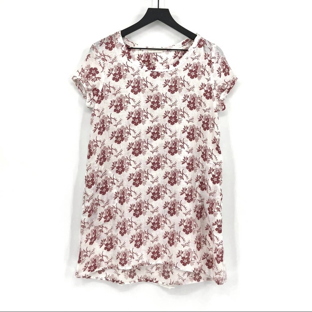 CP Shades White Dress with Mauve Floral Print